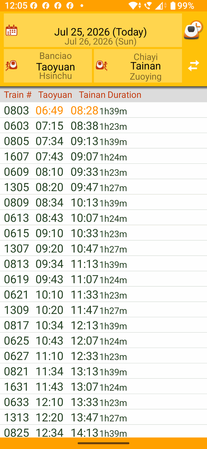 Chinsoft THSR Timetable